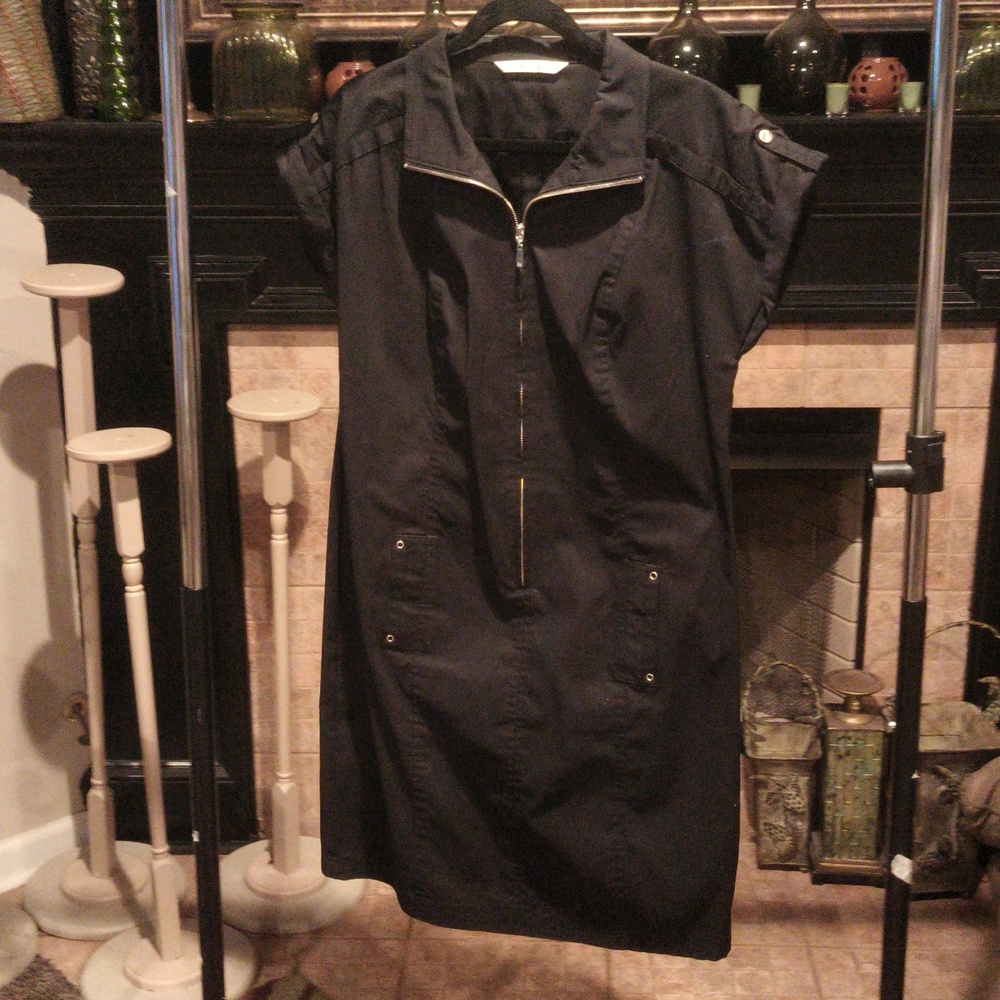 Peter Nygård Black Dress with Silver Hardware Size L/OS